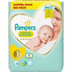 PAMPERS - Premium Protection New Baby - Couches taille 1 (2-5 kg) - 72 couches Sonico.fr