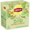 LIPTON - Thé vert aromatisé Gingembre Citron Vert Bio - boite de 20 sachets Sonico.fr