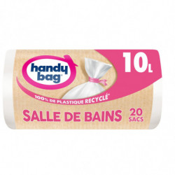 HANDY BAG - Sacs Poubelle à lien Salle de Bains 10 L - Rouleau de 20 Sacs Sonico.fr