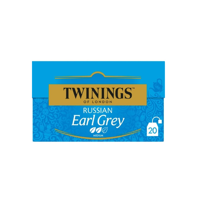 TWININGS - Russian Earl Grey Thé noir aromatisé bergamote citron - 20 sachets - 30 g  Sonico.fr