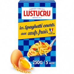 LUSTUCRU - Pâtes Aux Oeufs Frais Spaghetti Courts - boite de 250 g Sonico.fr