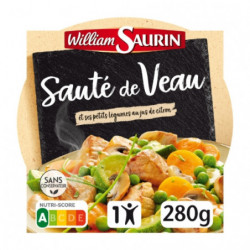 WILLIAM SAURIN - Assiette Micro-Ondable Sauté De Veau Petits Légumes Jus De Citron Huile D'Olive - 280 g Sonico.fr