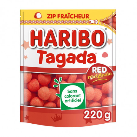 HARIBO - Fraise Tagada zip fraicheur Bonbons - sachet de 220 g Sonico.fr