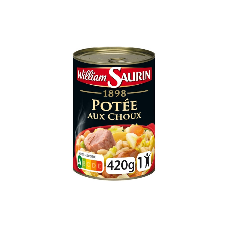 WILLIAM SAURIN - Potée Aux Choux Plat cuisiné - boîte de 420 g Sonico.fr
