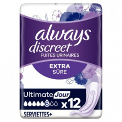 ALWAYS - Ultimate Jour Discreet Extra Sure Serviette Incontinence - paquet de 12 Serviettes Sonico.fr