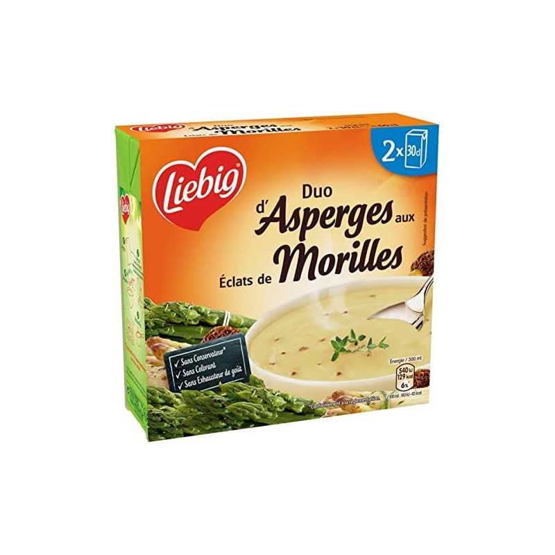LIEBIG - Les Gourmandes Duo D'Asperges Aux Éclats De Morilles - pack de 2x30 cl Sonico.fr