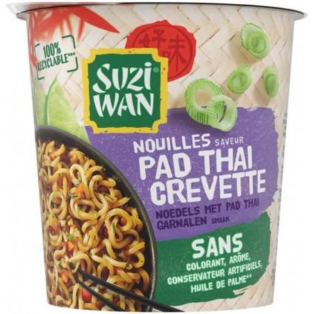 SUZI WAN - Nouilles En Pot Saveur Pad Thai Crevettes - pot de 65 g Sonico.fr