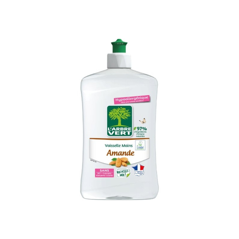 L'ARBRE VERT - Liquide Vaisselle Mains Amande - flacon de 500 ml Sonico.fr