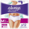 ALWAYS - Discreet Culottes Blanches Normal Taille M Fuites Urinaires - 12 Culottes  Sonico.fr