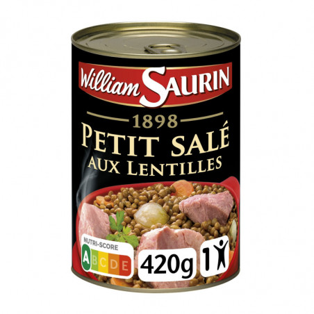 WILLIAM SAURIN - Petit salé aux lentilles - boite de 420 g Sonico.fr