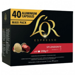 L'OR - Splendente Intensité 7 - boite de 40 capsules de café compatibles Nespresso Sonico.fr