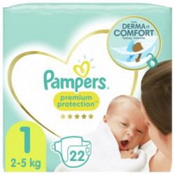PAMPERS - Premium Protection New Baby - Couches taille 1 (2-5 kg) - 22 couches Sonico.fr