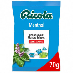 RICOLA - Menthol Bonbons Suisse aux Plantes Sans Sucres - paquet de 70 g Sonico.fr
