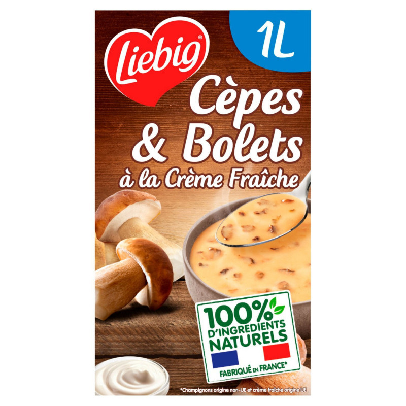 LIEBIG - Velouté De Cèpes Et Bolets À La Crème Fraîche -  brique de 1 l Sonico.fr