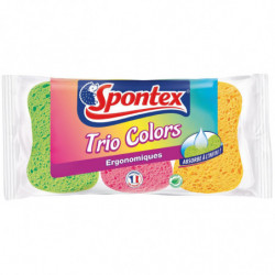 SPONTEX - Trio Color - blister de 3 Eponges ergonomiques  Sonico.fr