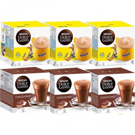DOLCE GUSTO - Pack Familial Multi-Boissons Nesquik + Chococino - 6 x 16 capsules Sonico.fr