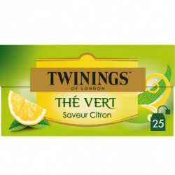 TWININGS - Thé Vert Citron - boite de 25 sachets  Sonico.fr