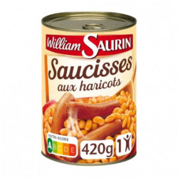 WILLIAM SAURIN - Saucisses aux Haricots Blanc - boîte de 420 g Sonico.fr