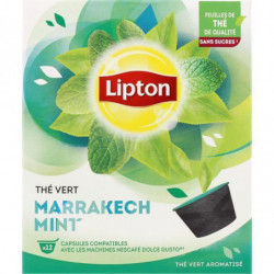 LIPTON - Thé vert Marrakech Mint Compatible Dolce Gusto - 12 Capsules Sonico.fr