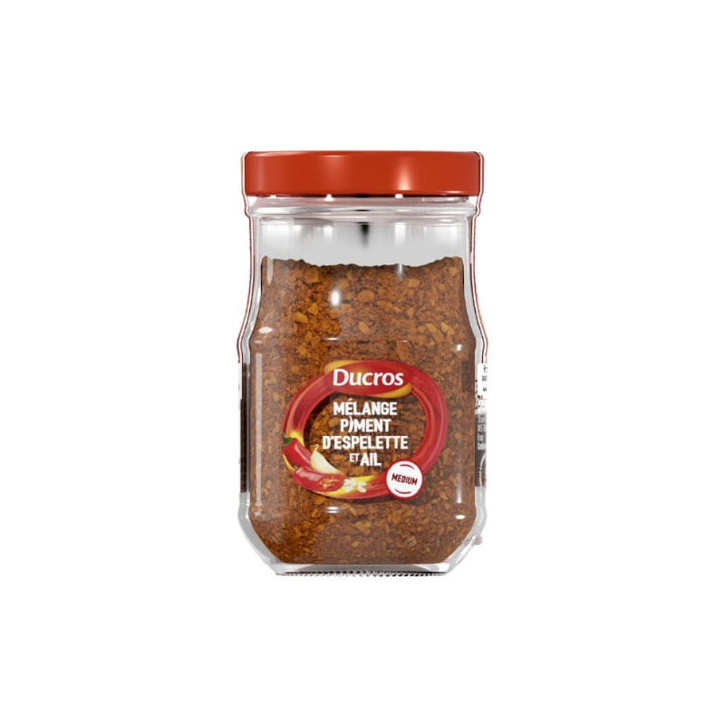 DUCROS - Piment d'Espelette et Ail roti Intensité medium - pot de 46 g Sonico.fr