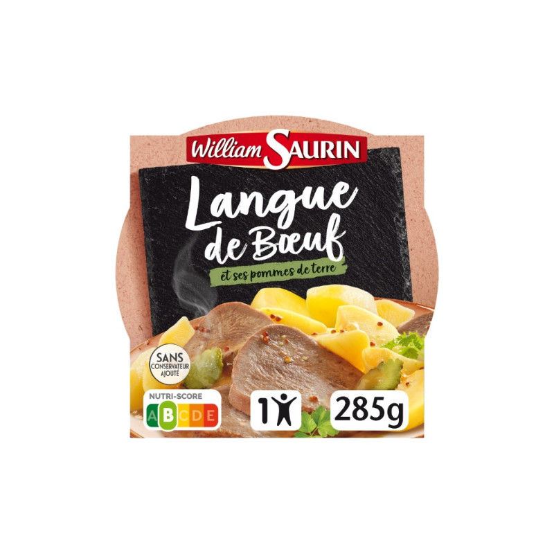 WILLIAM SAURIN - Langue De Boeuf Et Ses Pommes De Terre Assiette Micro-Ondable - 285 g Sonico.fr