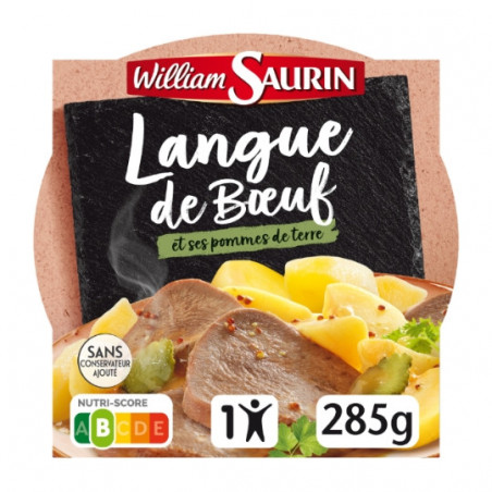 WILLIAM SAURIN - Langue De Boeuf Et Ses Pommes De Terre Assiette Micro-Ondable - 285 g Sonico.fr