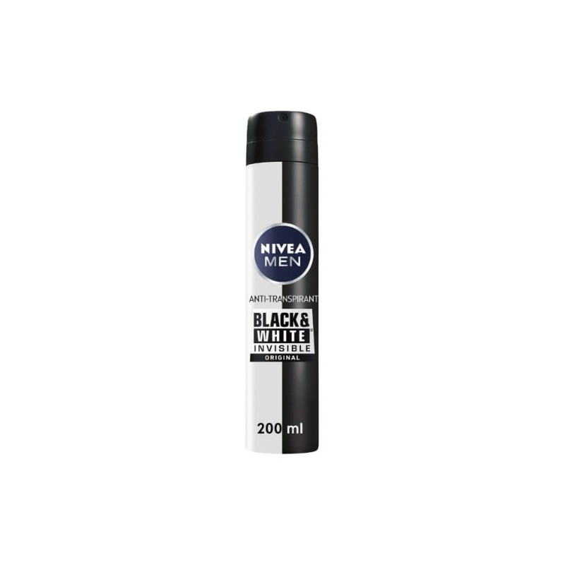 NIVEA MEN - Black White Invisible Original Déodorant spray homme - 200 ml  Sonico.fr