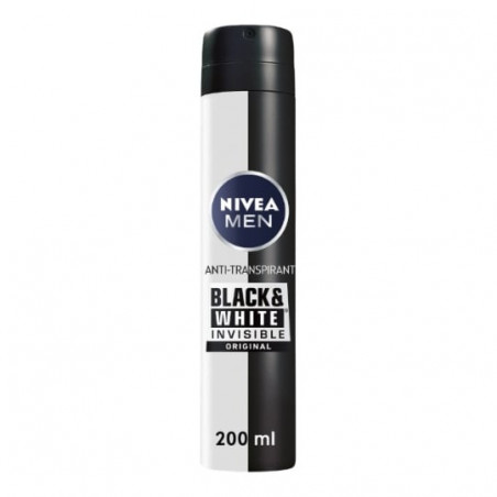 NIVEA MEN - Black White Invisible Original Déodorant spray homme - 200 ml  Sonico.fr