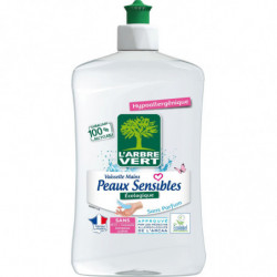 L'ARBRE VERT - Liquide Vaisselle Mains peaux sensibles - flacon de 500 ml Sonico.fr