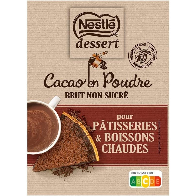 NESTLE DESSERT - Cacao en poudre non sucré - boite de 250 g Sonico.fr