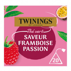 TWININGS - The Vert À La Framboise Passion - boite de 20 sachets Sonico.fr