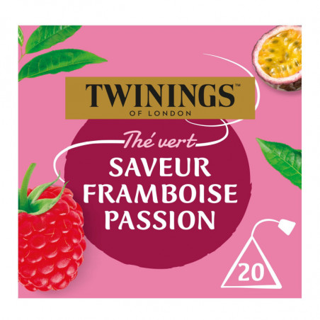 TWININGS - The Vert À La Framboise Passion - boite de 20 sachets Sonico.fr