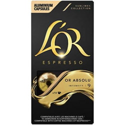 L'OR - Café Espresso Or Absolu Intensité 9 - boite de 10 capsules Sonico.fr