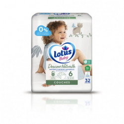 LOTUS BABY - Couches Douceur Naturelle Taille 6 - Le paquet de 32 couches Sonico.fr
