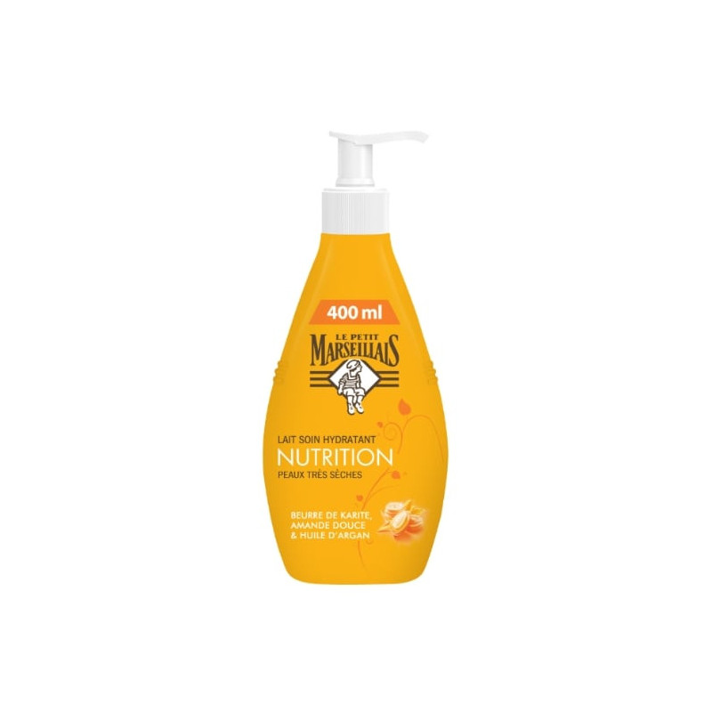 LE PETIT MARSEILLAIS - Lait Hydratant Nutrition Peaux Très Sèches Karité Amande Argan - 400 ml Sonico.fr