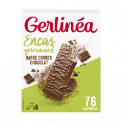 GERLINEA - Crousti Chocolat sans gluten 6 Barres chocolatées sans sucres ajoutés - paquet de 102 g Sonico.fr