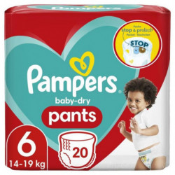 PAMPERS - Couches Baby-Dry Pants Taille 6 - paquet de 20 couches Sonico.fr