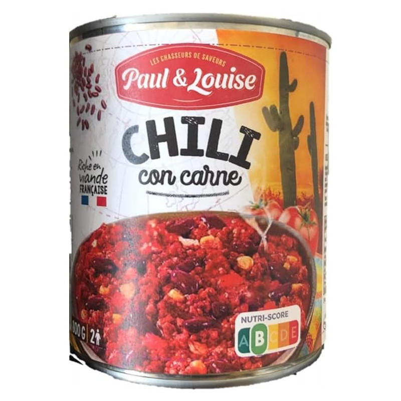 PAUL LOUISE - Chili con carne - boite de 800 g Sonico.fr