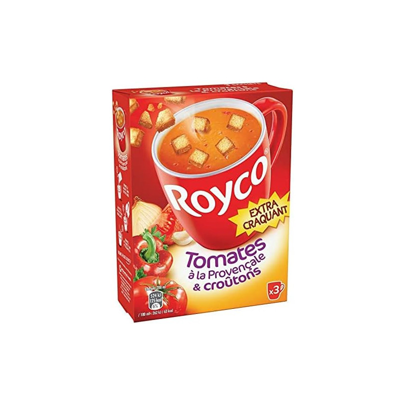 ROYCO - Soupe Minute Soup Tomates à la provençale Et Croûtons déshydratée - boite de 60 g Sonico.fr