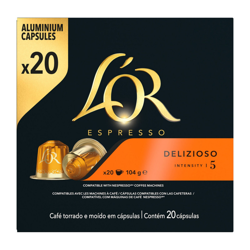 L'OR - Delizioso café compatibles avec les machines à café Nespresso - paquet de 20 capsules Sonico.fr