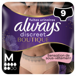 ALWAYS - Discreet Culottes Crèmes Plus Taille M Fuites Urinaires - 9 Culottes  Sonico.fr