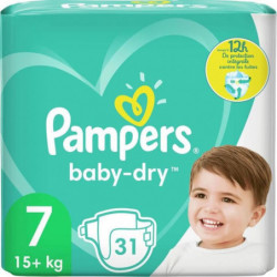 PAMPERS - Baby Dry Couches taille 7 (15kg+) - paquet de 31 couches Sonico.fr