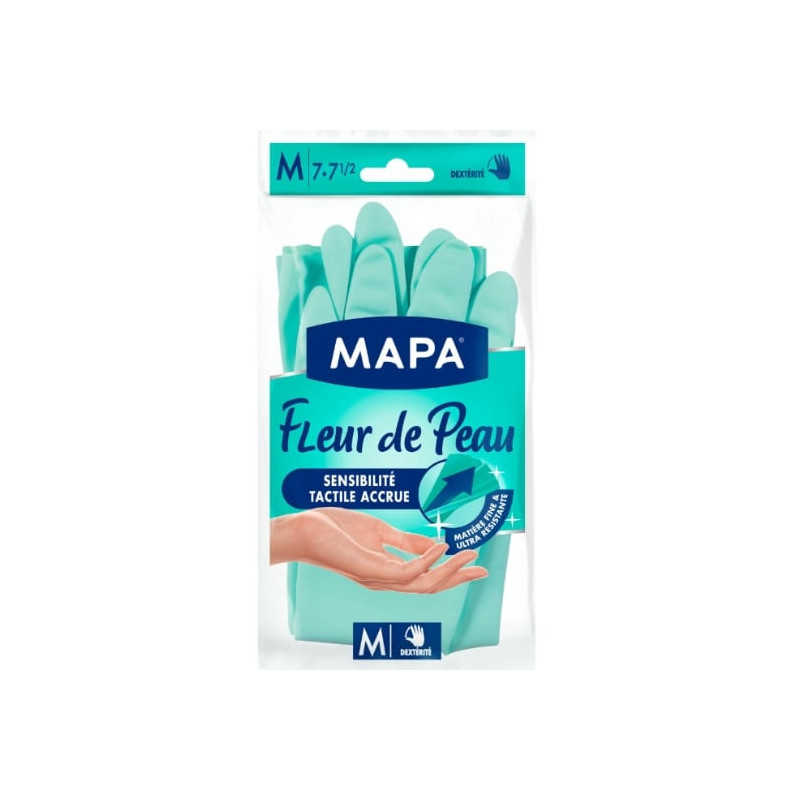 MAPA - Gants de ménage Fleur de peau taille M 7-7 1/2 - Une paire de gants Sonico.fr