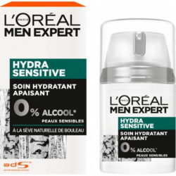 L'Oréal Paris - Men Expert Hydra Sensitive Soin Hydratant Apaisant Homme - flacon de 50 ml Sonico.fr