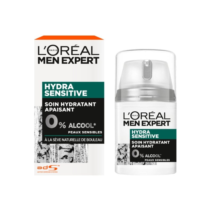 L'Oréal Paris - Men Expert Hydra Sensitive Soin Hydratant Apaisant Homme - flacon de 50 ml Sonico.fr