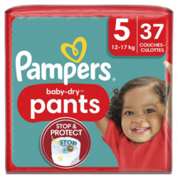 PAMPERS - Baby-Dry Pants Taille 5 (11-16kg) Couches Bébé - paquet de 37 couches Sonico.fr
