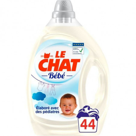 LE CHAT - Bébé Lessive liquide bébé hypoallergénique - 44 lavages - bidon de 2,2 l Sonico.fr