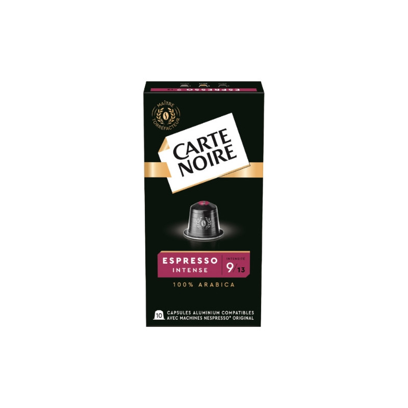 CARTE NOIRE - Café Espresso Intense N°9 Compatibles Nespresso - Paquet de 10 capsules Sonico.fr