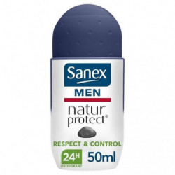 SANEX - Men Natur Protect Déodorant bille pierre d'Alun 24H Respect Control 0% - 50 ml  Sonico.fr