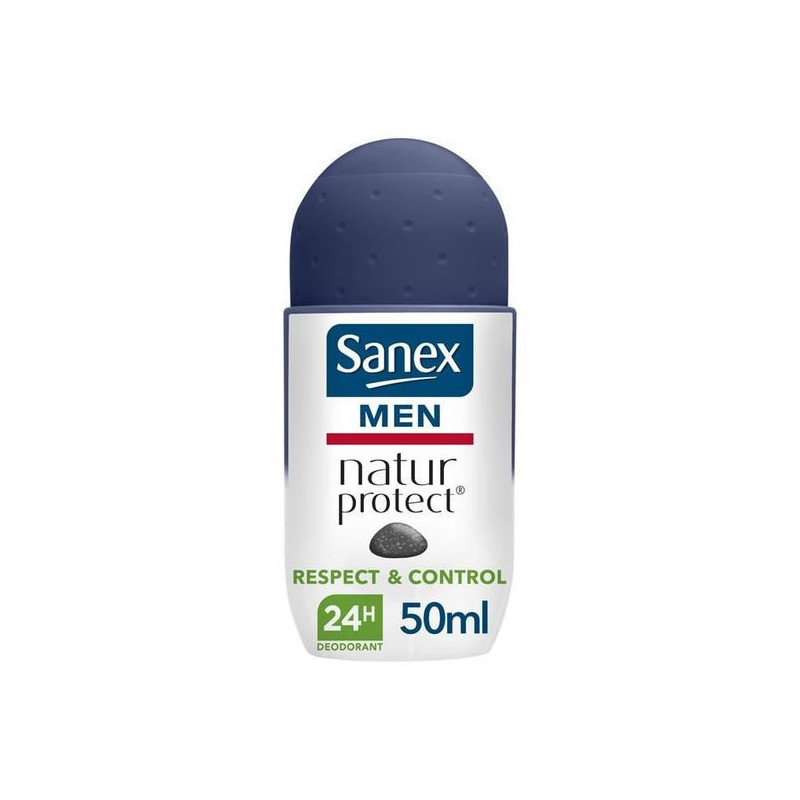 SANEX - Men Natur Protect Déodorant bille pierre d'Alun 24H Respect Control 0% - 50 ml  Sonico.fr